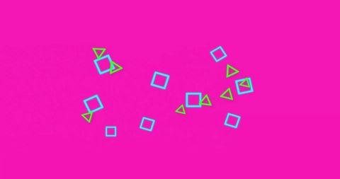 Vibrant Geometric Animation on Bright Pink Background - Download Free Stock Images Pikwizard.com