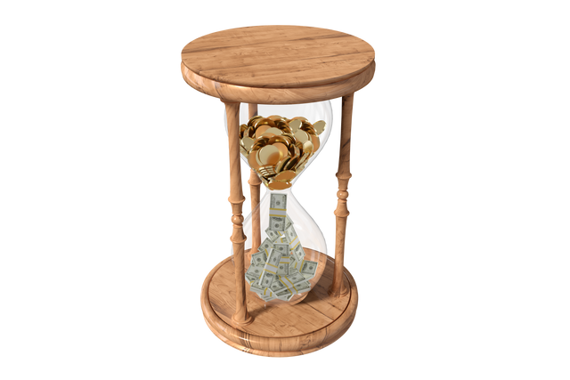 Transparent Wooden Hourglass with Coins and Banknotes Symbolizing Value of Time - Download Free Stock Videos Pikwizard.com