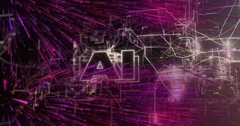 Futuristic AI Technology with Digital Data Interface