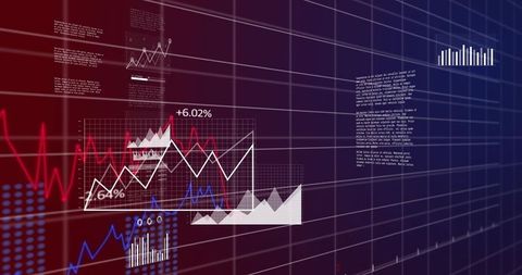 Futuristic data visualization with dynamic graphs