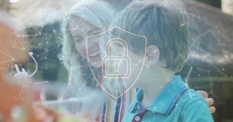 Mother and Son Experiencing Secure Outdoor Bonding Time