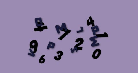 Numbers and Letters Floating on Purple Background - Download Free Stock Images Pikwizard.com
