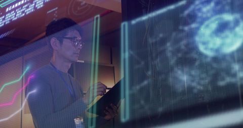 Data Technician Analyzing Information in Server Room - Download Free Stock Images Pikwizard.com