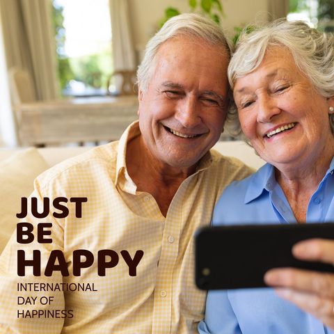 Elderly couple taking selfie celebrating happiness