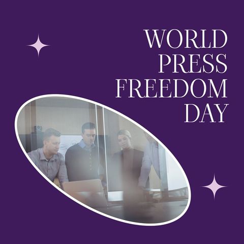 Diverse Professionals Celebrating World Press Freedom Day - Download Free Stock Templates Pikwizard.com