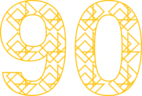 Stylish Yellow 90 Number with Pattern on Transparent Background - Download Free Stock Videos Pikwizard.com