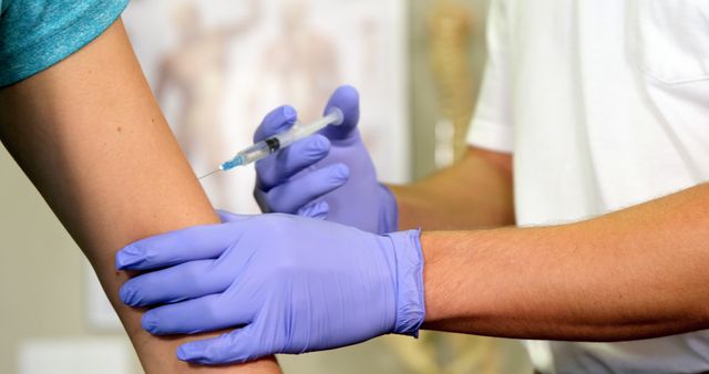 Medical Professional Giving Injection to Patient in Clinic - Download Free Stock Images Pikwizard.com