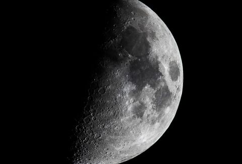 Detailed Waxing Crescent Moon Against Dark Sky