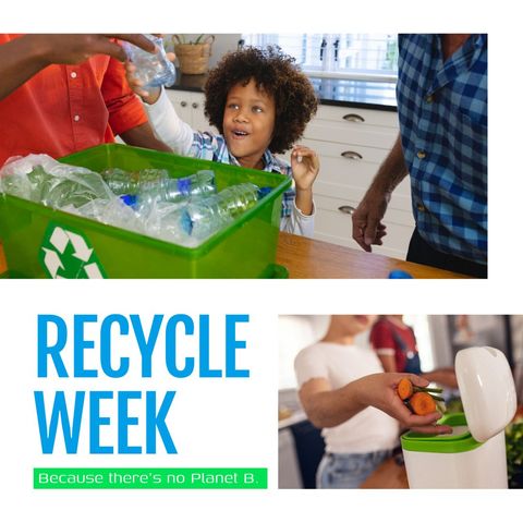 recycle week awareness with children managing waste at home - Download Free Stock Templates Pikwizard.com