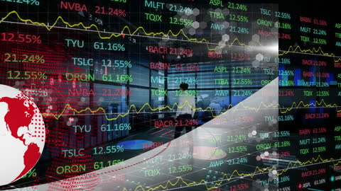 Global Businesswoman Analyzing Digital Market Data