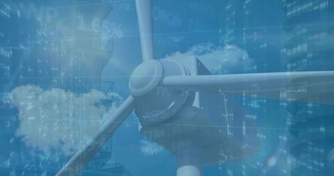 Digital Composite of Wind Turbine and Financial Data - Download Free Stock Images Pikwizard.com