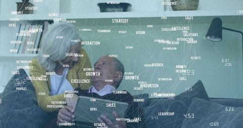 Senior Couple Exploring Digital Networks and Innovation