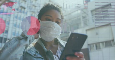 Asian Woman Using Smartphone for Digital Analysis via App