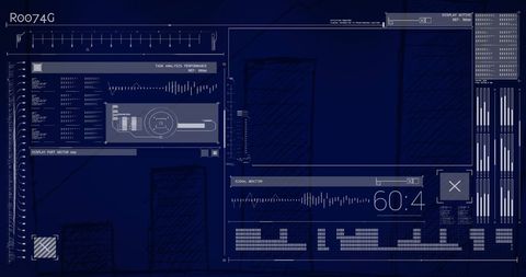 Digital Data Processing Interface on Blue Screen - Download Free Stock Images Pikwizard.com