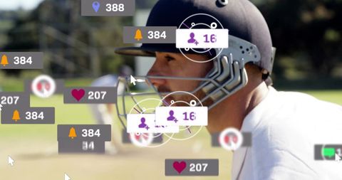 Cricket player analyzed with social media and data metrics