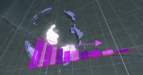 Globe Animation Data Visualization Concept