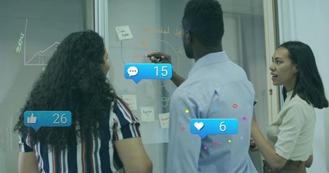 Team Collaboration on Glass Board with Digital Impressions