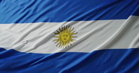 Argentinian Flag With Shimmering Confetti Celebrating