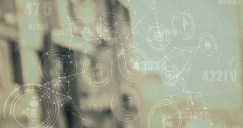 Digital network connectivity with global business icons