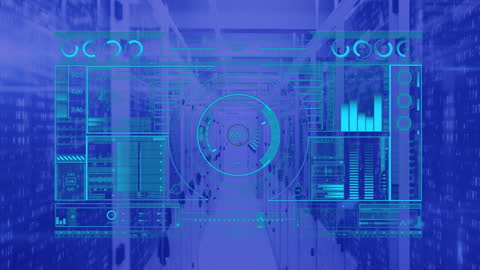 Digital Data Processing Animation on Server Backbone