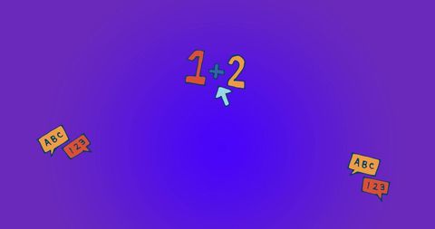 Colorful Educational Math Illustration on Purple Background - Download Free Stock Images Pikwizard.com