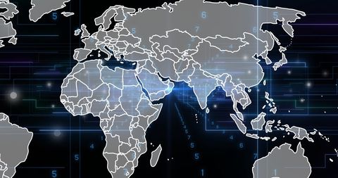 Global Data Network Connections with Overlay World Map - Download Free Stock Images Pikwizard.com