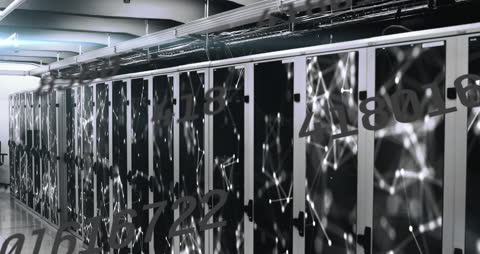 Abstract Digital Data Processing in Server Room Visualization