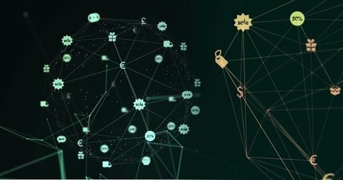 Digital Network Connections Symbolizing Data Sharing - Download Free Stock Images Pikwizard.com