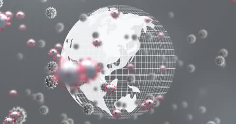 Digital Globe with Floating Particles Illustrating Worldwide Networks