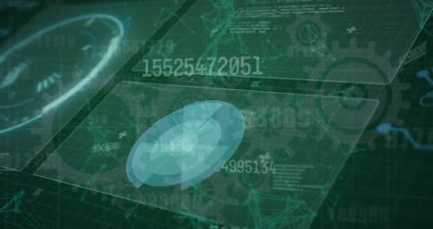 Abstract Digital Interface with Data Processing Animation
