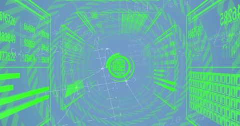 Futuristic Cyber Tunnel with Digital Elements - Download Free Stock Images Pikwizard.com