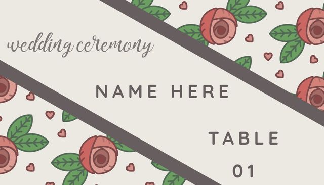 This floral wedding table card template is ideal for arranging guests at a wedding reception. Featuring a romantic vibe with elegant florals and space for custom names and table numbers, this template can be customized to match the wedding theme. It is perfect for adding a touch of class and romance to your special occasion.