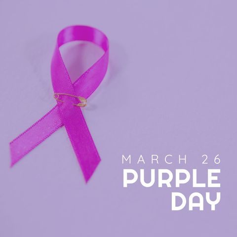 Purple Day Commemoration with Epilepsy Awareness Ribbon - Download Free Stock Templates Pikwizard.com