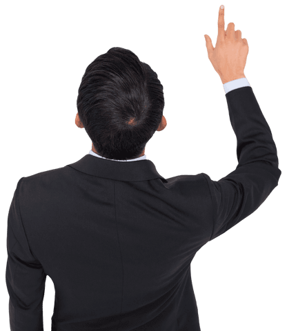Transparent Businessman Pointing Upward Gesture - Download Free Stock Videos Pikwizard.com