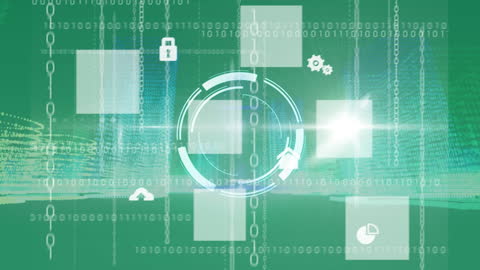 Digital Data Processing with Futuristic Interface Elements