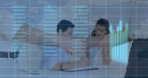 Financial Data Processing and Networking in Global Business Meeting