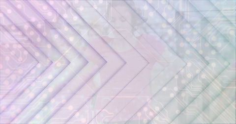 Futuristic Chevron Arrows on Pastel Circuitry Background
