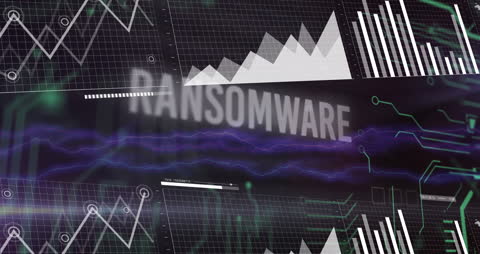 Ransomware Concept with Data Processing Screens
