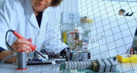 Caucasian Female Scientist Working in Advanced Laboratory Setup