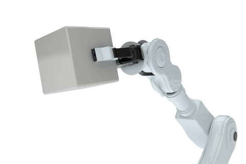 transparent robot hand holding metallic cube for automation concept - Download Free Stock Videos Pikwizard.com