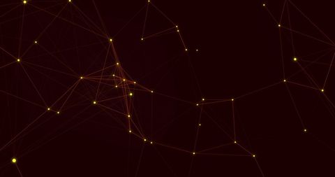 Digital Abstract Network with Glowing Yellow Nodes on Dark Background - Download Free Stock Images Pikwizard.com