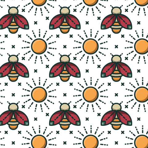 Colorful Ladybird Pattern with Sun on Transparent Background - Download Free Stock Videos Pikwizard.com