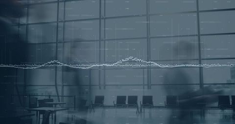 Dynamic Business Environment with Statistical Data Overlay - Download Free Stock Images Pikwizard.com