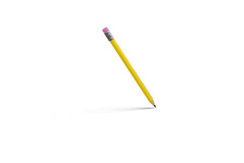 transparent yellow pencil with eraser in side view - Download Free Stock Videos Pikwizard.com