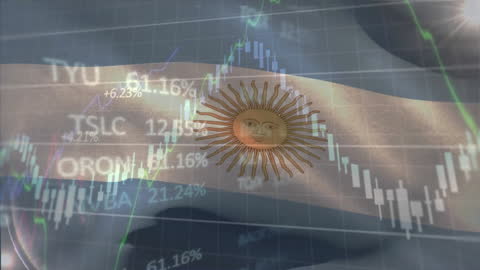 Argentinian Economy Data with Flag Easel Display