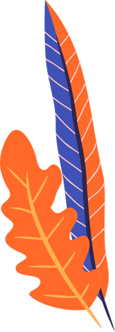 floating orange oak leaf and blue orange feather on transparent - Download Free Stock Videos Pikwizard.com