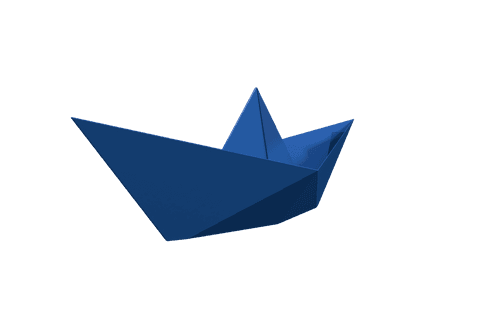 floating origami blue paper boat on transparent background - Download Free Stock Videos Pikwizard.com