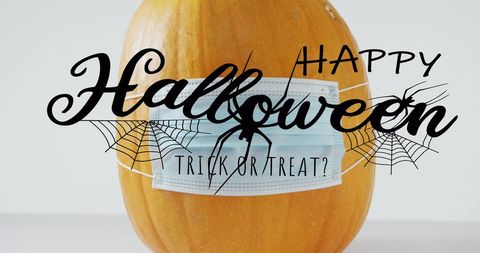 Halloween Pumpkin Wearing Mask for Celebration