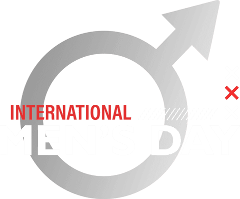 Flat international men's day logo on transparent background