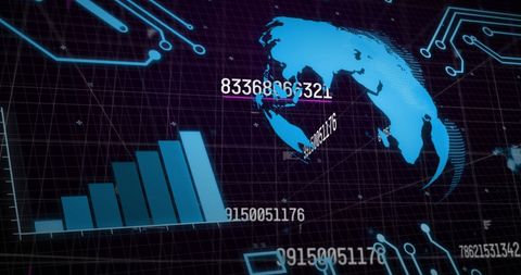 Global Financial Data Processing Visualization with Digital Interface - Download Free Stock Images Pikwizard.com